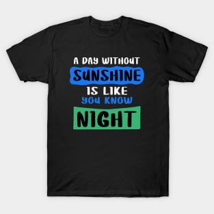 A day Without Sunshine Is Like You Know Night T-Shirt